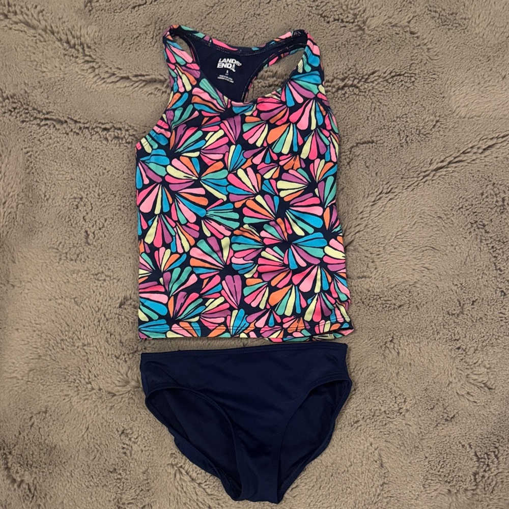 Girls size small lands end two piece swim suit
